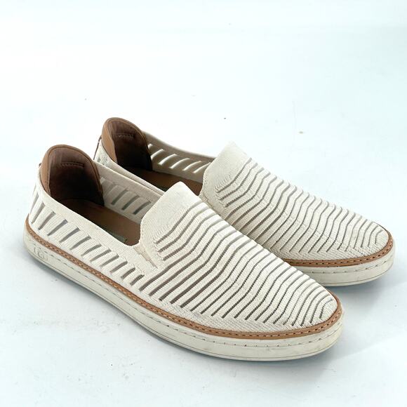 Ugg Sammy Breeze Slip On Sneakers 8 White Tan Flats Travel Beach Resort Cruise - Picture 4 of 11